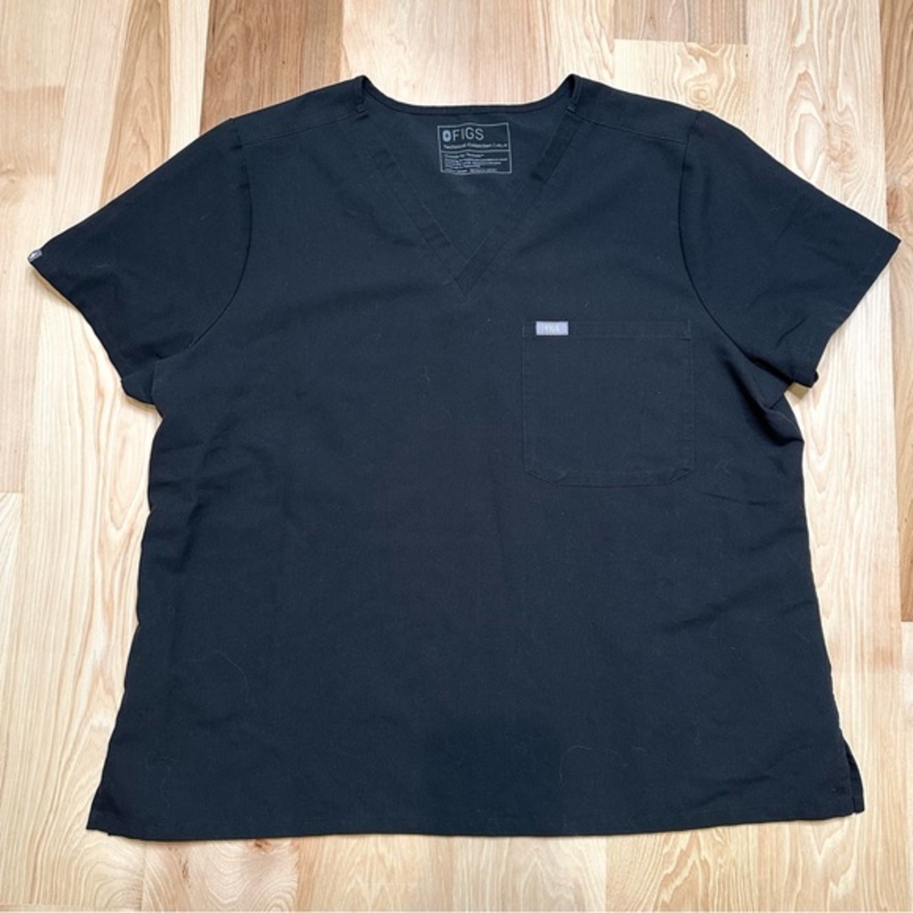 Figs Black Catarina One Pocket Scrub Top women’s size XXL Petite